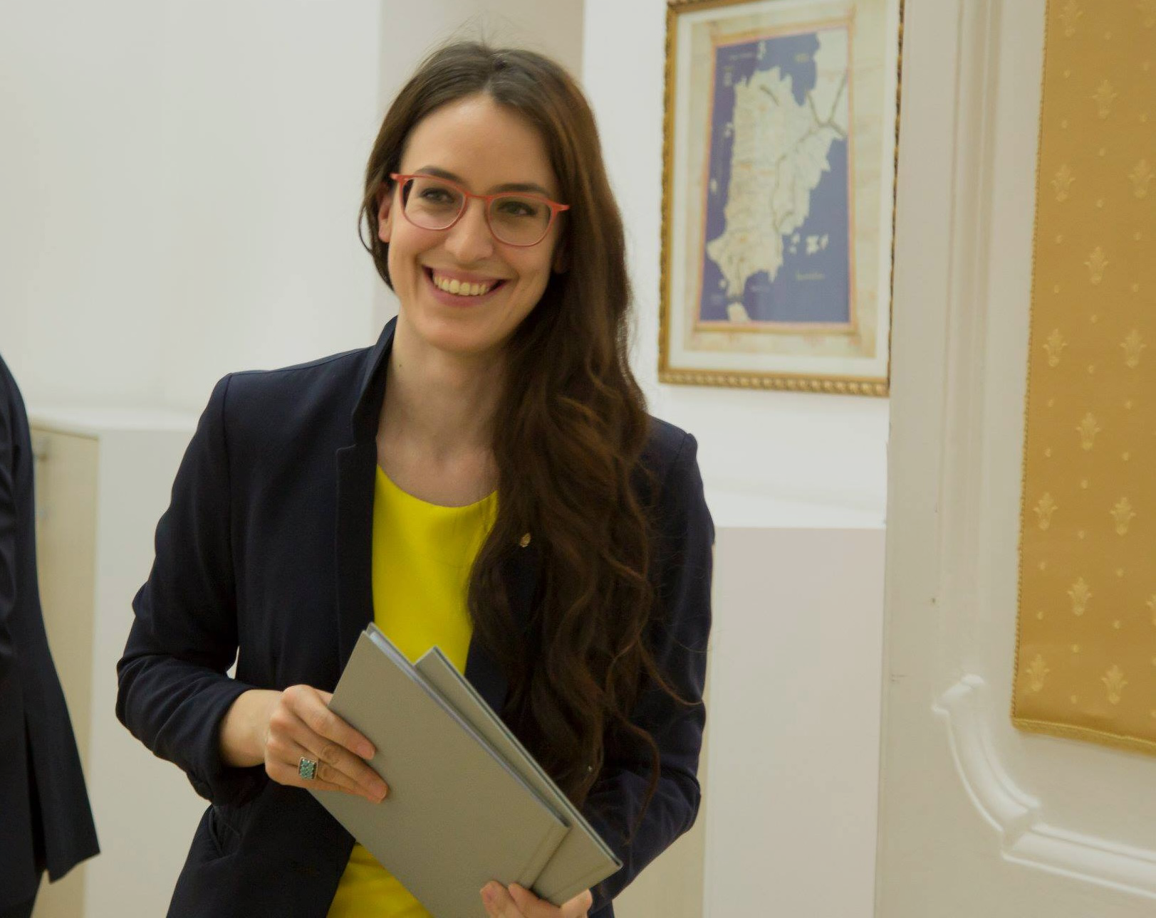 Sabrina Magris durante una conferenza